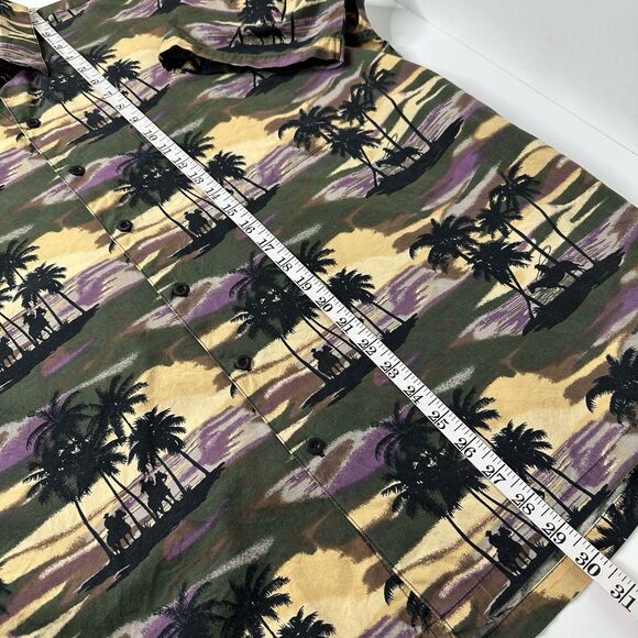 Vtg Roper Button Up Shirt Mens Sz M Cowboys Palm Trees Sunset Graphic Hawaiian - Picture 11 of 11